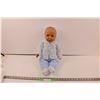 Image 1 : Poseable 6 Month Baby Size Doll with Handknit Clothing