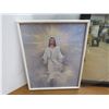 Image 2 : Picture of Jesus - Picture of Wolf Cubs - Round Glass (chipped) -Mirror (24" x 20")