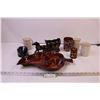 Image 1 : Covered wagon Vase, Divided Dish, Mugs +Misc