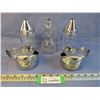 Image 1 : Vinager Glass - (2) Sugar Dispensers - (2) Resturant One Cup Tea Pots