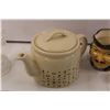 Image 3 : (2) Toby Mugs + Glass Candle Holder, Teapot, and Beer Mug