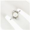Image 3 : Vintage 14k White Gold 6.7mm Pearl Solitaire 0.12 ctw Old Cut Diamond Accents Ri
