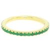 Image 2 : NEW 18k Yellow Gold Stackable .67 ctw Rich Green Round Emerald Eternity Band Rin