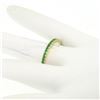Image 4 : NEW 18k Yellow Gold Stackable .67 ctw Rich Green Round Emerald Eternity Band Rin