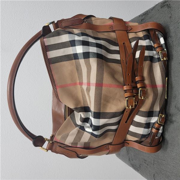 Burberry Gosford House Check Bridle Buckle Tote Bag