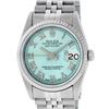 Image 1 : Rolex Mens Stainless Steel Ice Blue Roman 36MM Datejust Wristwatch