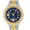 Image 2 : Rolex Mens Stainless Steel and Yellow Gold Blue VVS Diamond 36mm Datejust