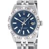 Image 2 : Rolex Stainless Steel 36MM Blue Index Diamond Oyster Perpetual Datejust Wristwat