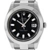 Image 1 : Rolex Mens SS 41MM Black Baguette Diamond Datejust 2 Oyster Band Wristwatch