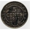 Image 1 : 1917 NEWFOUNDLAND SILVER 5 CENT COIN