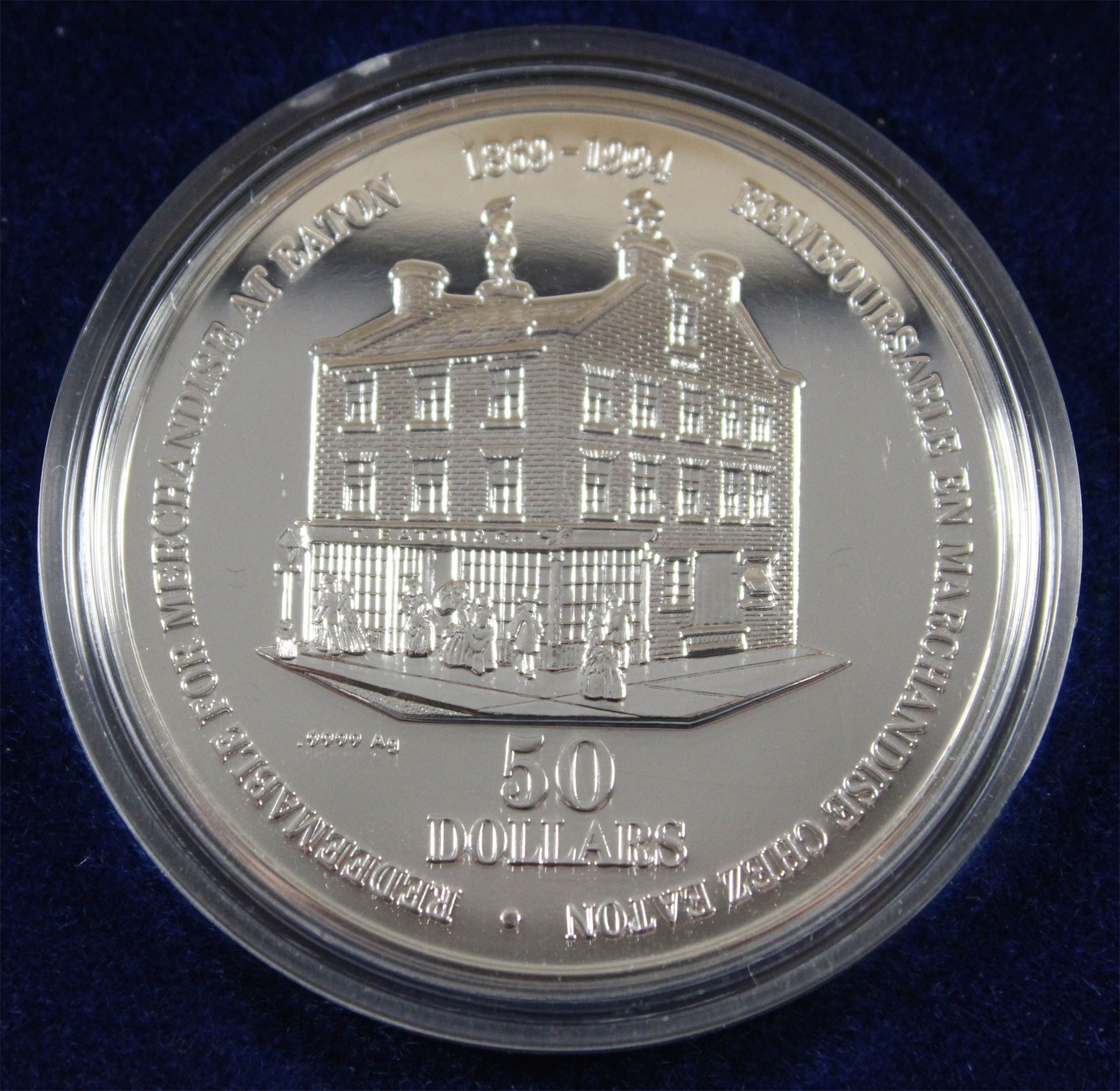 1994 (1869) RCM EATON 125 YEAR SILVER 50 DOLLAR COIN