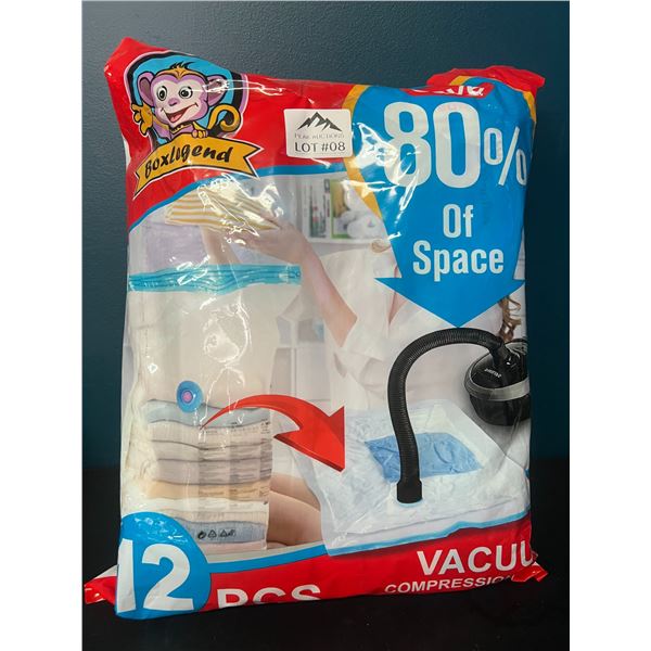 Lot of 1 12Pack Vacuum Storage Bags (Large, Medium & Small Size)