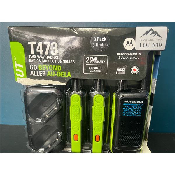 Lot of 1 3Pack Motorola T473 Two-Way Radios/Walkie Talkies