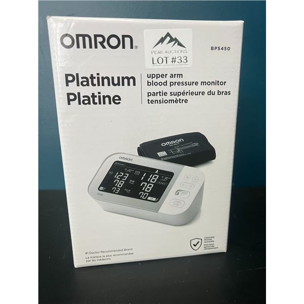 Lot of 1 OMRON Platinum Upper-Arm Blood Pressure Monitor