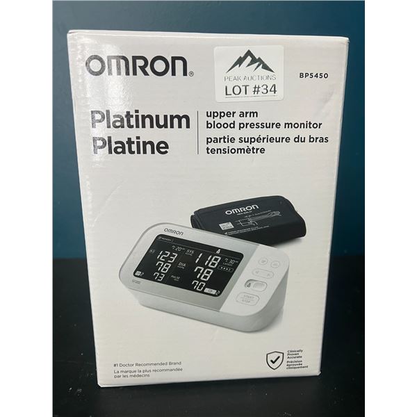 Lot of 1 OMRON Platinum Upper-Arm Blood Pressure Monitor