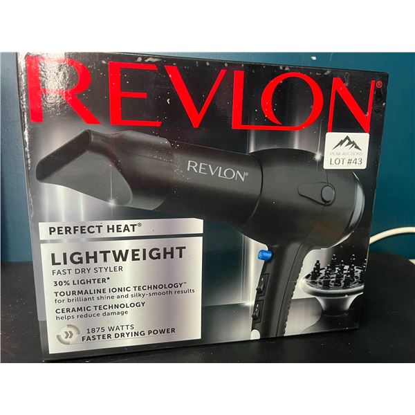 Lot of 1 REVLON Perfect Heat Lightweight Fast Hair Dryer