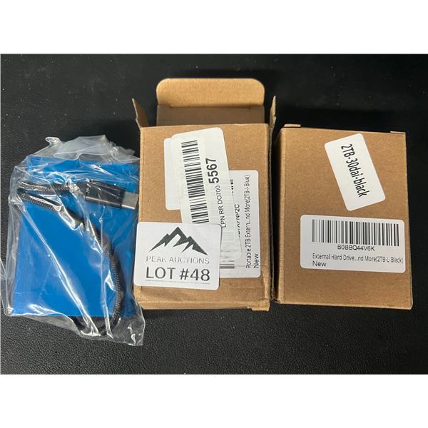 Lot of 2 2TB External Portable Hard Drives for Photos/Videos/Files