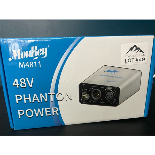 Lot of 1 Moukey 48V Phantom Power Supply w/ USB Charging