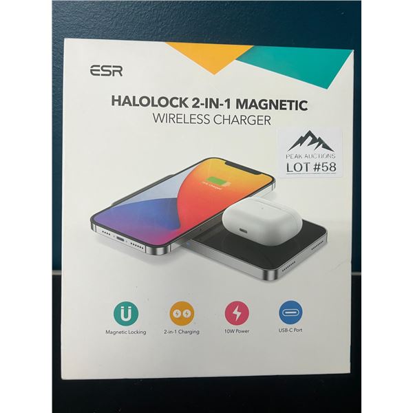 Lot of 1 Halolock 2-in-1 Magnetic Wireless Charger