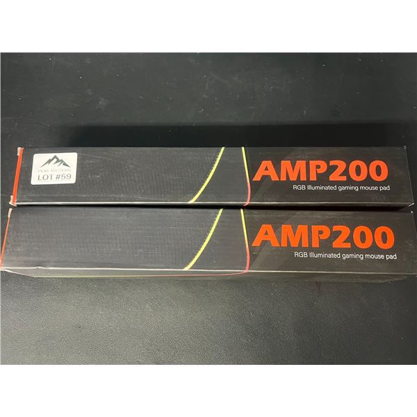 Lot of 2 AMP200 RGB Illuminated Gaming Mouse Pads