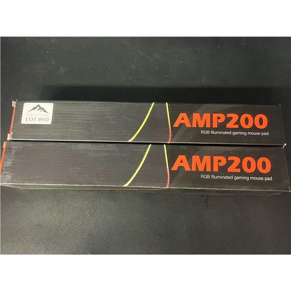 Lot of 2 AMP200 RGB Illuminated Gaming Mouse Pads