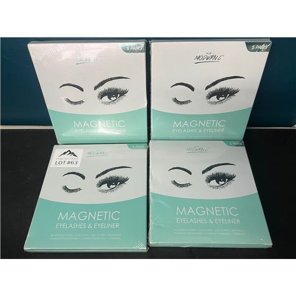 Lot of 4 Magnetic Eyelashes & Eyeliner Sets