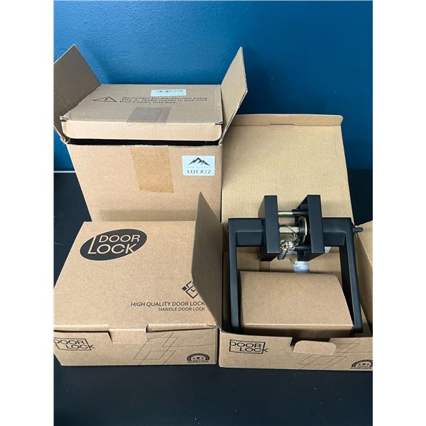 Lot of 2 Door Lock Sets w/ Keys (Black)