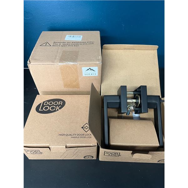 Lot of 2 Door Lock Sets w/ Keys (Black)