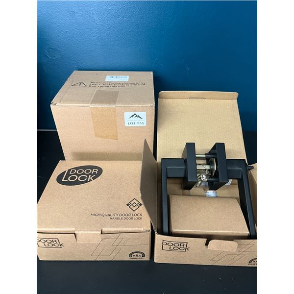 Lot of 2 Door Lock Sets w/ Keys (Black)