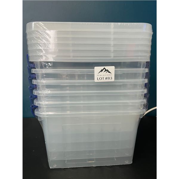 Lot of 1 6-Pack Plastic Bins/Storage Containers w/ Lids