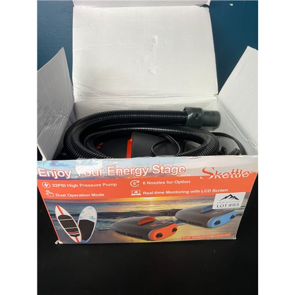 Lot of 1 Skettle Electric SUP Pump/Paddle Board Pump w/ LCD Screen - Inflates & Deflates