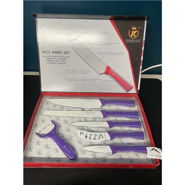 Lot of 1 6PCS Kitchen Knife Set (Purple)