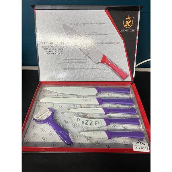 Lot of 1 6PC Kitchen Knife Set - Purple