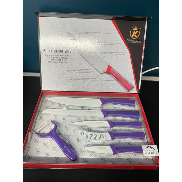 Lot of 1 6PC Kitchen Knife Set - Purple