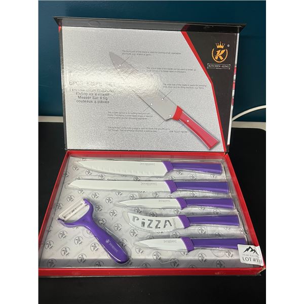 Lot of 1 6PC Kitchen Knife Set - Purple