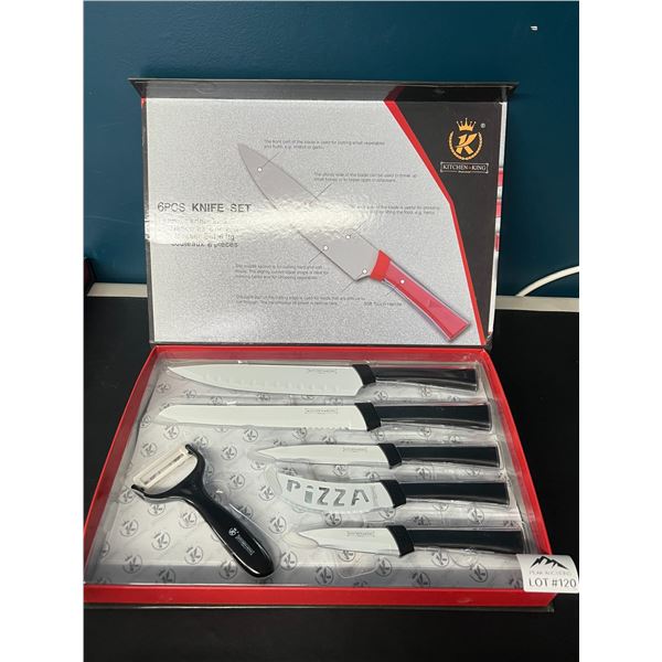 Lot of 1 6PC Kitchen Knife Set - Black