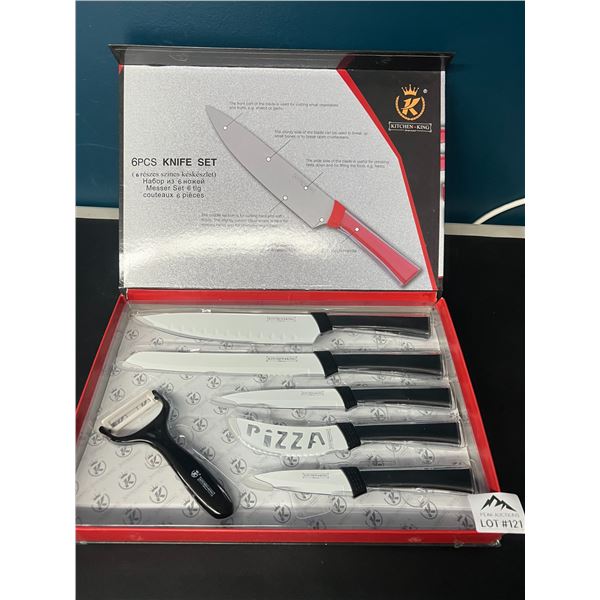 Lot of 1 6PC Kitchen Knife Set - Black