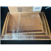 Image 2 : Lot of 1 3PC Natural Bamboo Tray Set