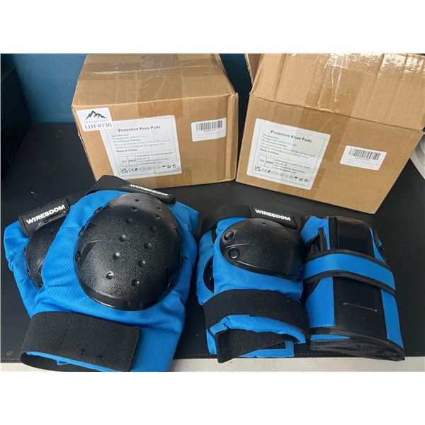 Lot of 2 Protective Knee Pad & Elbow Pad Sets (6pcs per box)