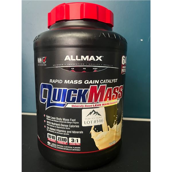 Lot of 1 ALLMAX QuickMass Vanilla - 6LB - Rapid Mass Gain Nutrition Powder
