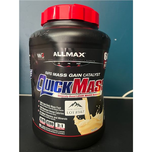 Lot of 1 ALLMAX QuickMass Vanilla - 6LB - Rapid Mass Gain Nutrition Powder