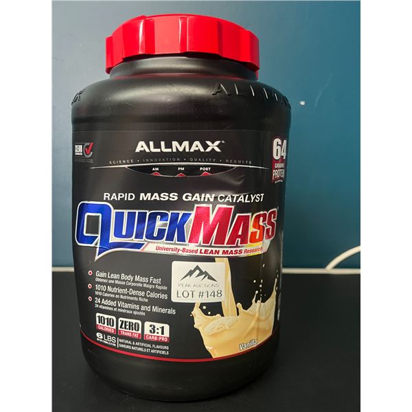 Lot of 1 ALLMAX QuickMass Vanilla - 6LB - Rapid Mass Gain Nutrition Powder