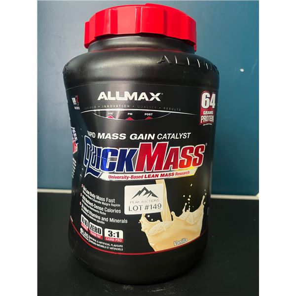Lot of 1 ALLMAX QuickMass Vanilla - 6LB - Rapid Mass Gain Nutrition Powder