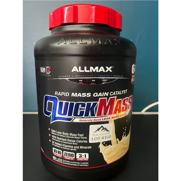 Lot of 1 ALLMAX QuickMass Vanilla - 6LB - Rapid Mass Gain Nutrition Powder