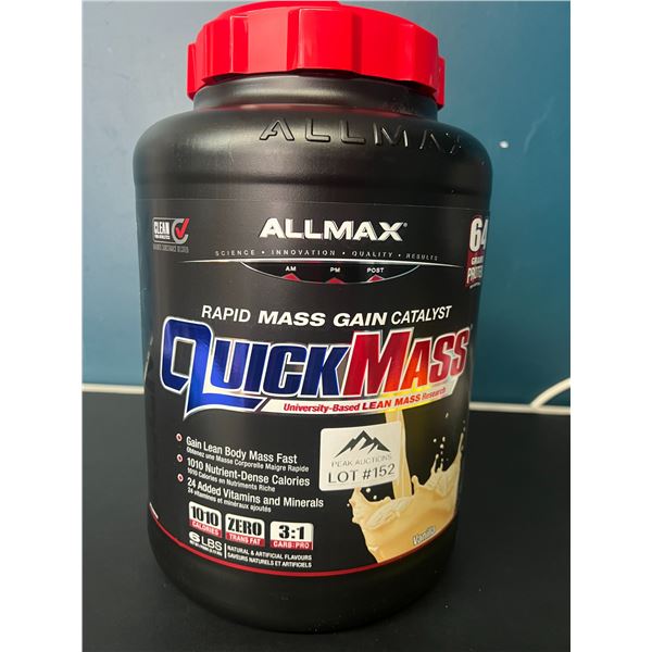 Lot of 1 ALLMAX QuickMass Vanilla - 6LB - Rapid Mass Gain Nutrition Powder