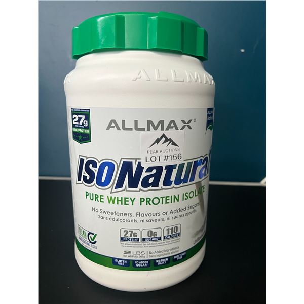 Lot of 1 ALLMAX ISONatural Pure Whey Protein Isolate Nutritional Drink Powder - 2LBS
