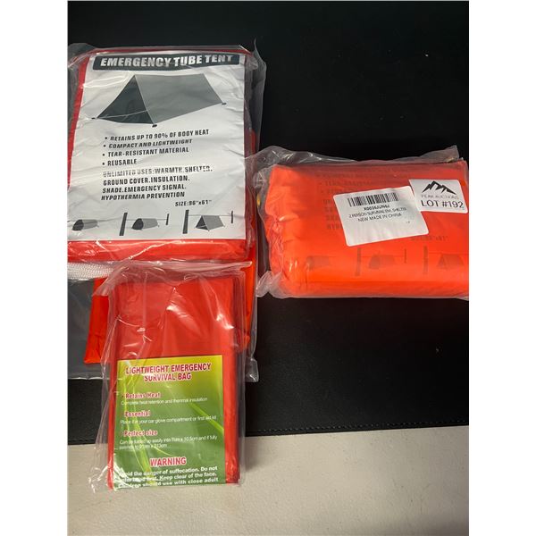 Lot of 2 Emergency Survival Tents/Shelters