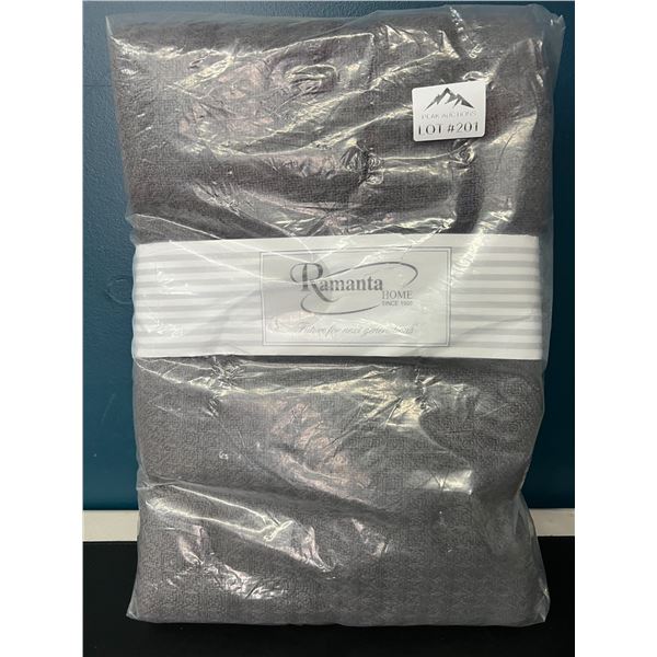 Lot of 1 Twin Size Waffle Cotton Blanket - 60x90 inch - Grey Charcoal