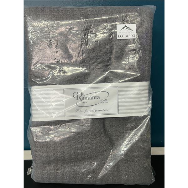 Lot of 1 Twin Size Waffle Cotton Blanket - 60x90 inch - Grey Charcoal