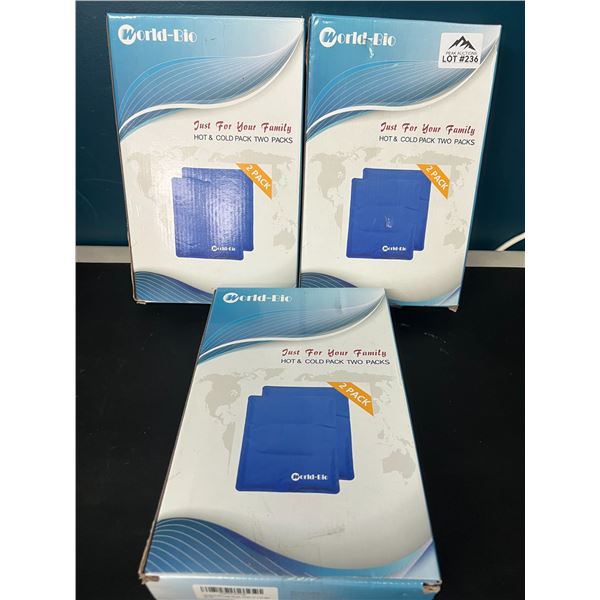 Lot of 3 Large Hot & Cold Packs for Pain Relief (2pcs per box/6 total) - 11 x 14 inch size